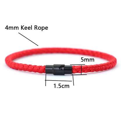 Brazalete cuerda roja suerte – Pulsera unisex magnética para pareja, riqueza y prosperidad