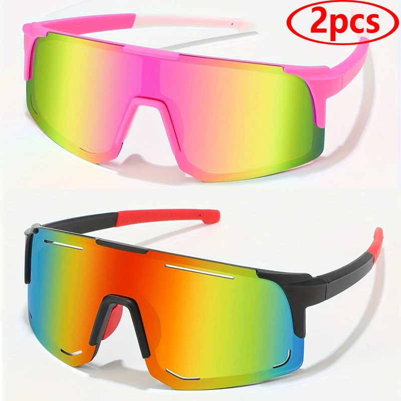 Gafas Deportivas Wrap Around | Unisex One Piece Oversized UV400 para Ciclismo, Pesca y Esquí