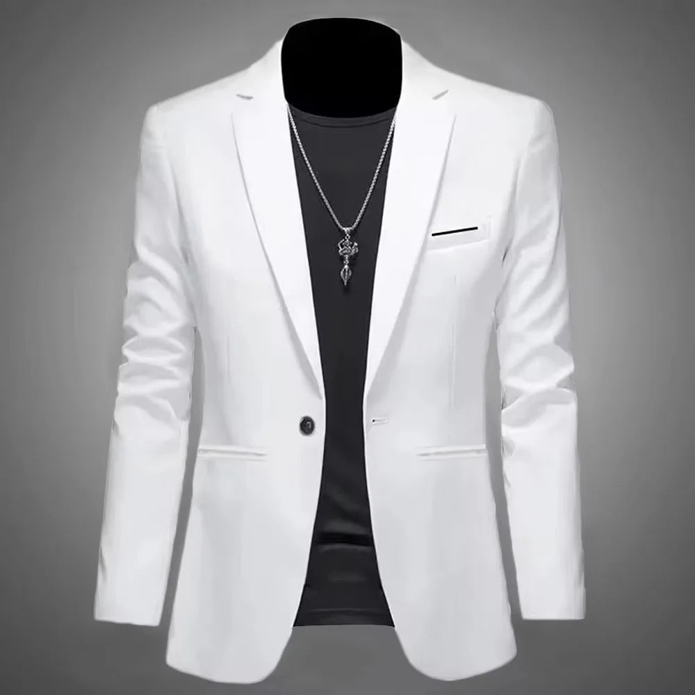 Blazer Casual Slim Fit para Hombre Estilo Boutique Antiarugas de un Botón