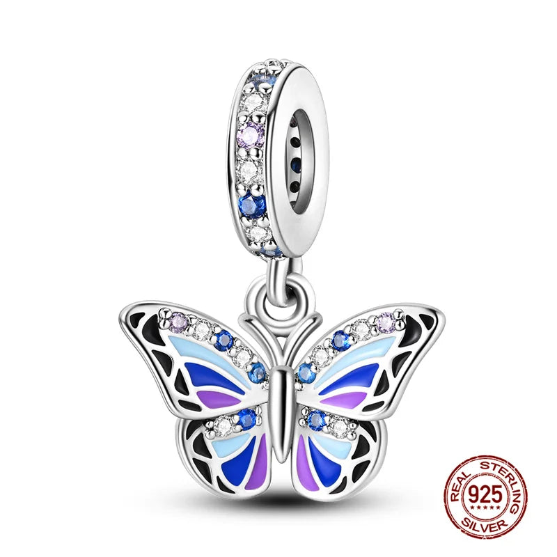 Charm Mariposa de Plata 925 | Dije para Pulsera o Collar 3mm Mujer Joyería Fina