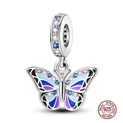 Charm Mariposa de Plata 925 | Dije para Pulsera o Collar 3mm Mujer Joyería Fina