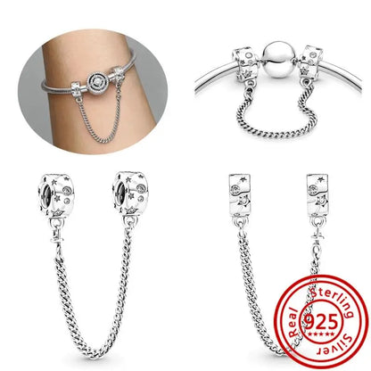 Charm Espacio y Galaxia en Plata 925 – Abalorios Astronauta, Planeta y Estrellas para Pulsera Original Mujer