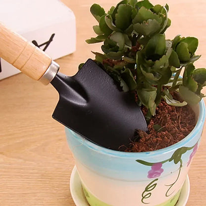 Set de 3 Herramientas de Jardinería Mini | Palita, Rastrillo y Pala para Macetas, Cactus y Plantas de Interior