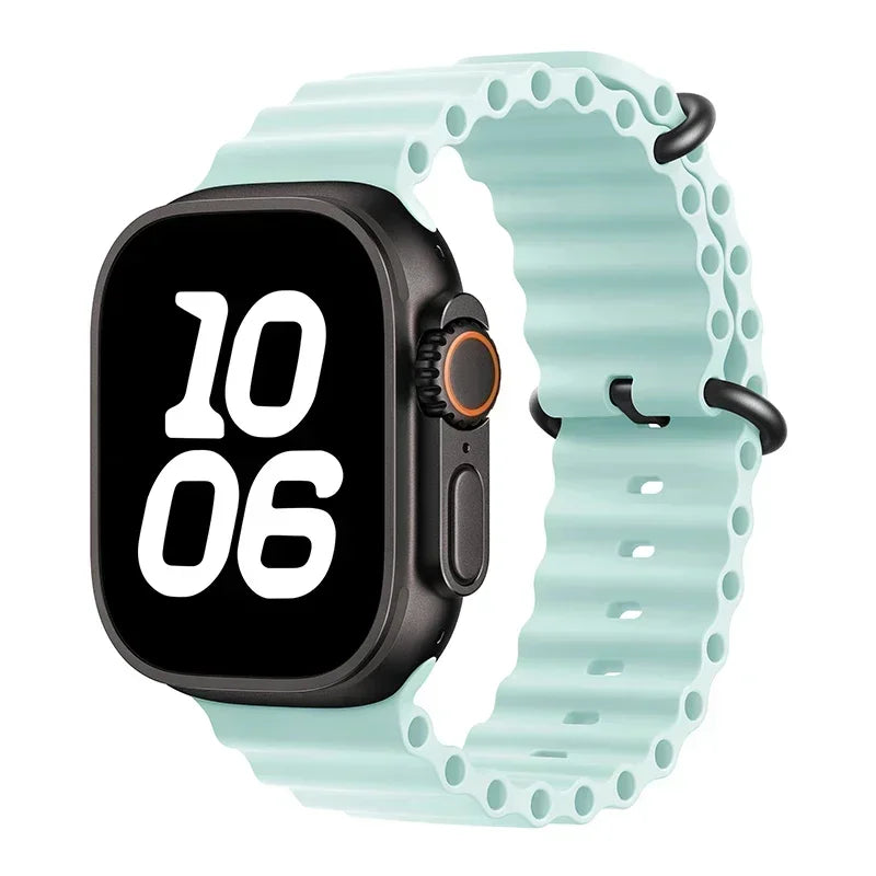 Correa Ocean de silicona para Apple Watch – Compatible Ultra 2, Series 10-5 (38mm-49mm)