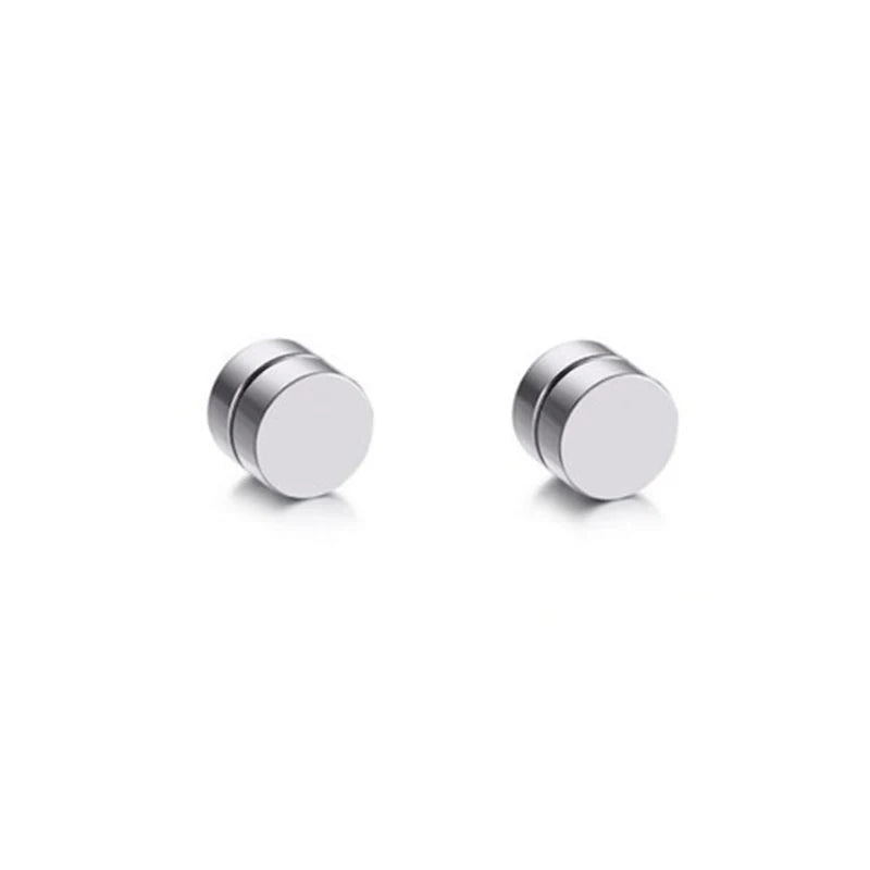 Aretes Magnéticos de Acero Inoxidable para Hombre – Estilo Hip Hop, Falsos y Personalizados