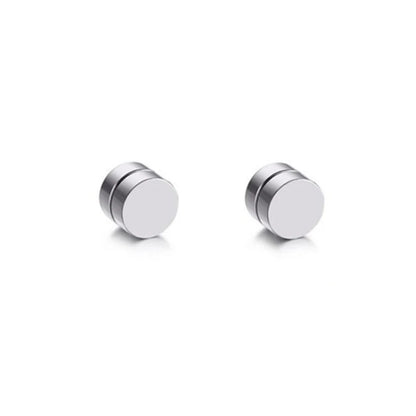 Aretes Magnéticos de Acero Inoxidable para Hombre – Estilo Hip Hop, Falsos y Personalizados