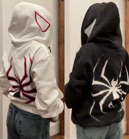 Sudadera Spider Hoodie Unisex con Cierre Completo – Chaqueta Oversize Streetwear Harajuku Punk Gótica Y2K