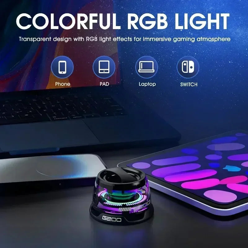 Altavoz Bluetooth Portátil G200 con Luces RGB – Mini Parlante Inalámbrico con Imán, 7H Reproducción, Soporte para Teléfono
