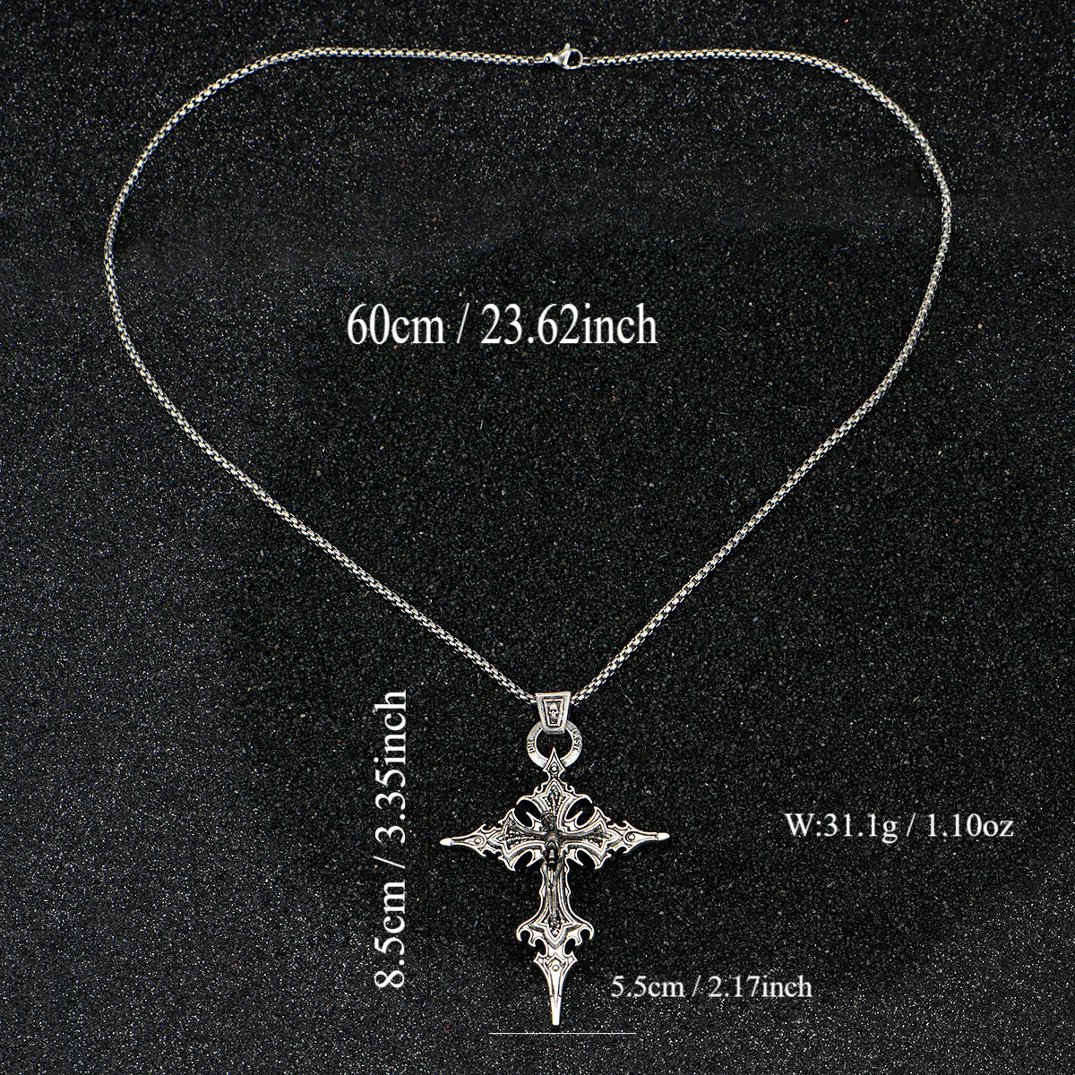 Collar Gótico Retro con Cruz de Clavos y Calavera – Colgante Personalizado de Moda para Halloween y Uso Diario