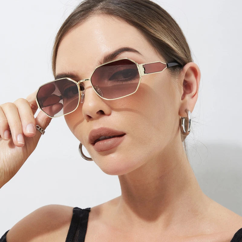 Gafas de Sol Vintage Rectangulares Unisex | Moda Retro Metal Negro Estilo Lujo