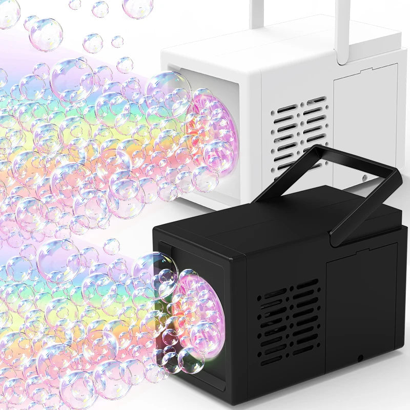 Máquina de Burbujas Eléctrica Portátil 10 Agujeros – Juguete Automático Exterior para Niños (Sin Batería ni Agua de Burbujas)