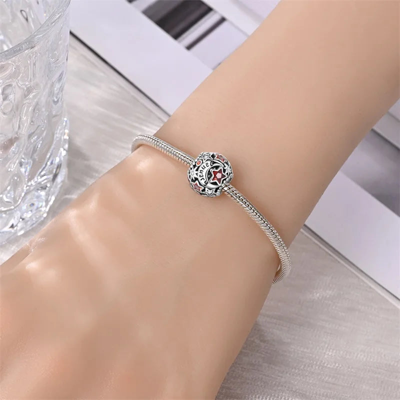 Charm de Plata 925 con Piedra de Nacimiento – Bead Brillante para Pulsera, Regalo de Cumpleaños Mujer