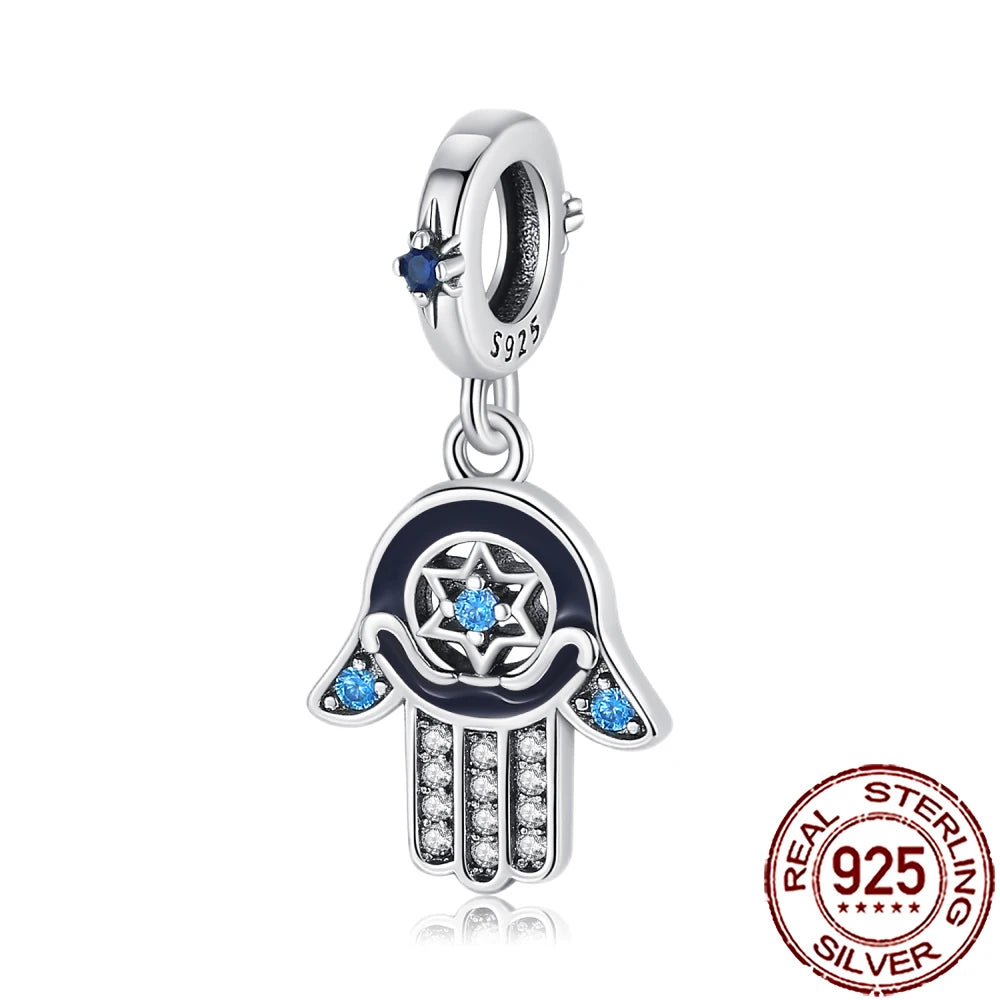 Charm Mano de Fátima con Ojo Todo lo Ve en plata 925 – Compatible Pandora, pulsera y collar mujer 2025