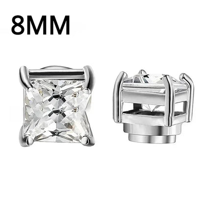 Pendientes Magnéticos de Cristal Unisex | Aros Punk con Zirconia | Joyería sin Perforación para Hombres y Mujeres