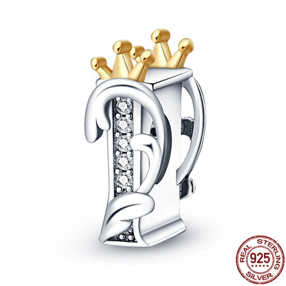 Charm letra A-Z en plata 925 – Abalorio inicial alfabeto para pulseras o collares tipo Pandora, joyería personalizada mujer