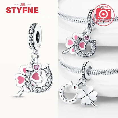 Charm Trébol de Cuatro Hojas en Plata 925 – Abalorios Suerte para Pulseras Originales Mujer