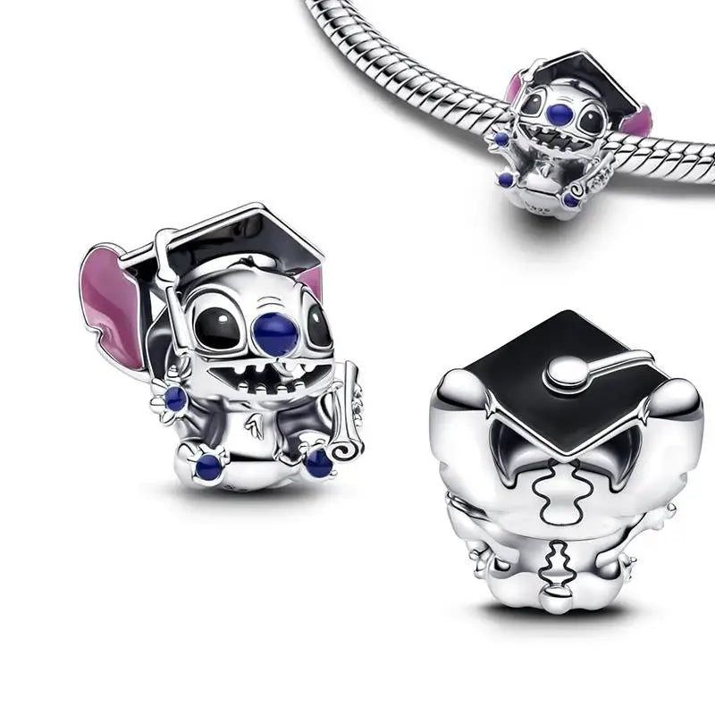 Collar, Aretes y Charm Disney Stitch | Compatible Pandora Pulsera Mujer DIY