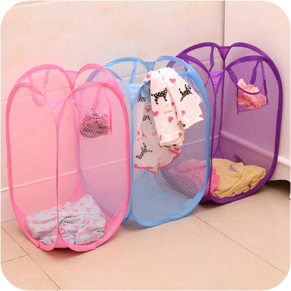Cesto Plegable de Almacenamiento para Ropa Sucia y Juguetes | Canasta de Malla Multiusos para el Hogar