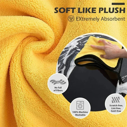 Toalla de Microfibra para Auto 🧽 Paños de Limpieza y Secado | 1/2/6 Piezas Súper Absorbentes para Carro, Moto y Hogar