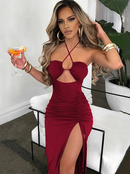 Vestido Midi Mujer Sin Mangas | Vestido Sexy Ajustado Elegante de Fiesta y Noche