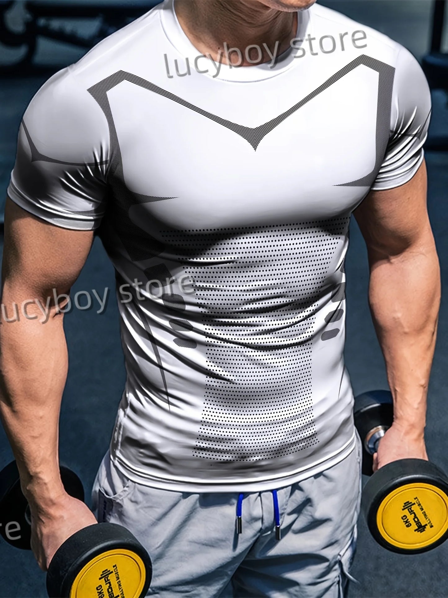 Camiseta de Entrenamiento para Hombre – T-shirt Color Block, Gym, Running y Fitness, Manga Corta y Secado Rápido