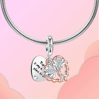 Charm avión y luciérnaga en plata 925 – Amor y viaje, compatible Pandora, pulsera y collar DIY mujer