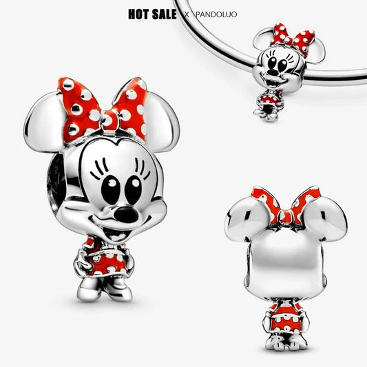 Charm Navideño Disney en Plata 925 – Abalorios Mickey y Minnie para Pulseras Originales Mujer