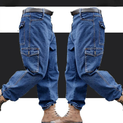 Pantalones Overol Hombre Trabajo | Workwear Denim Algodón Grueso Resistente con Bolsillos Múltiples
