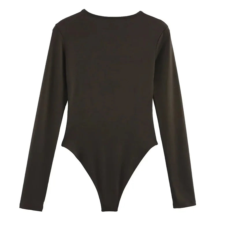Body Mujer TRAF 2025 Slim | Manga Larga Negro