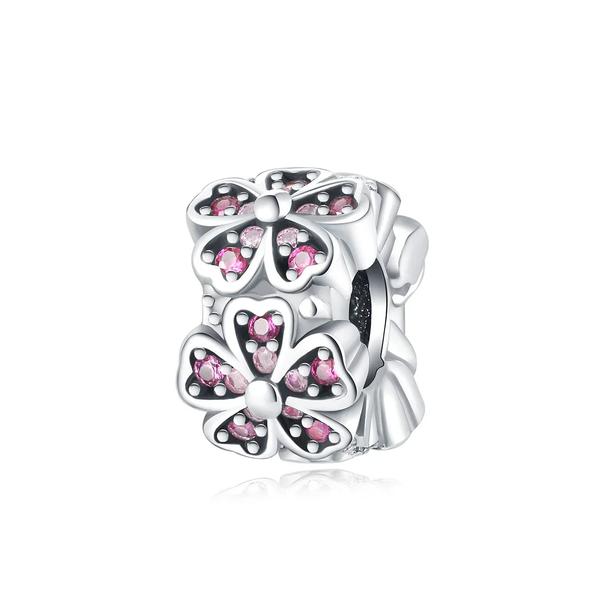 Charm Plata 925 Colgante Rosa Mariposa Corazón Flor Pájaro | Dije Para Pulsera Pandora Compatible
