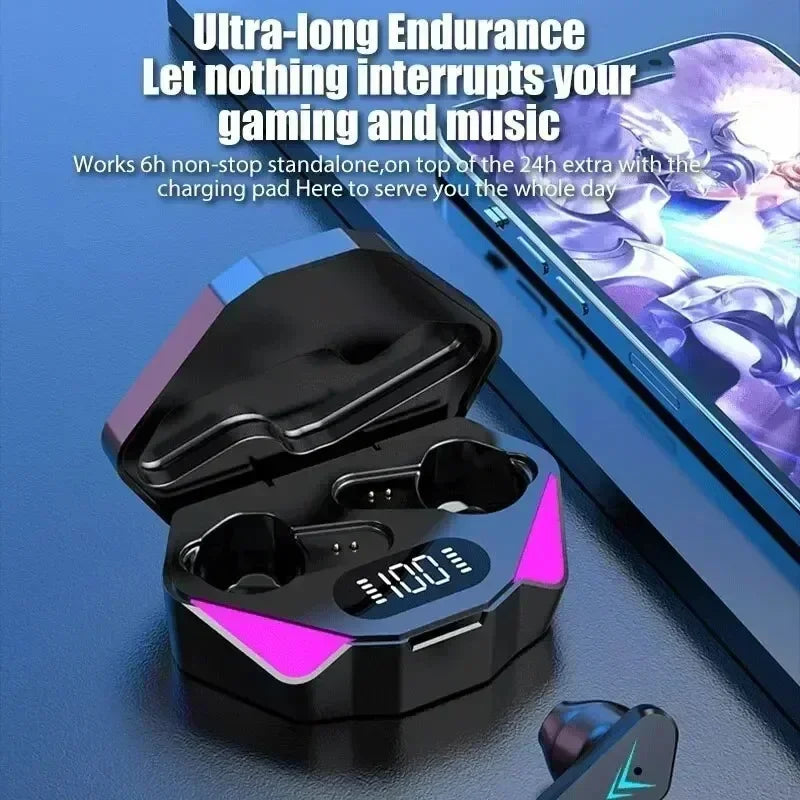 New TWS Gaming Earbuds Wireless Bluetooth Earphones With Mic  9D Stereo Music HiFi Headset For Gamer apply to smartphones