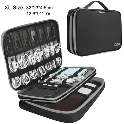 Clearance_Portable Electronic Accessories Travel case,Cable Organizer Bag Gadget Carry Bag for iPad,Cables,Power,USB Flash Drive