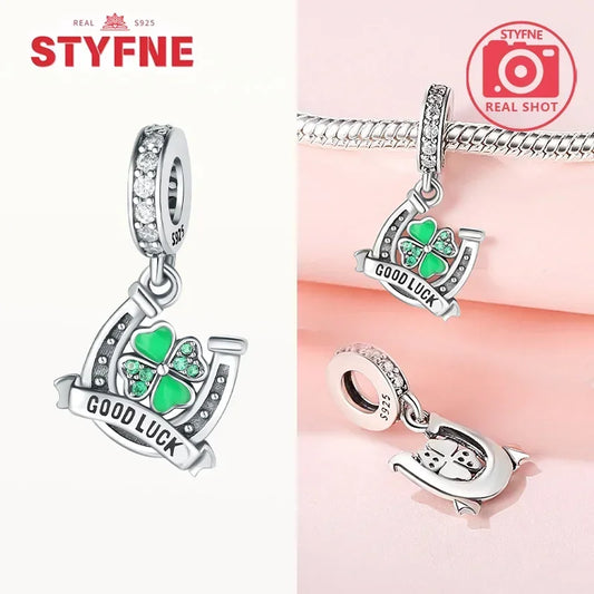 Charm Trébol de Cuatro Hojas en Plata 925 – Abalorios Suerte para Pulseras Originales Mujer