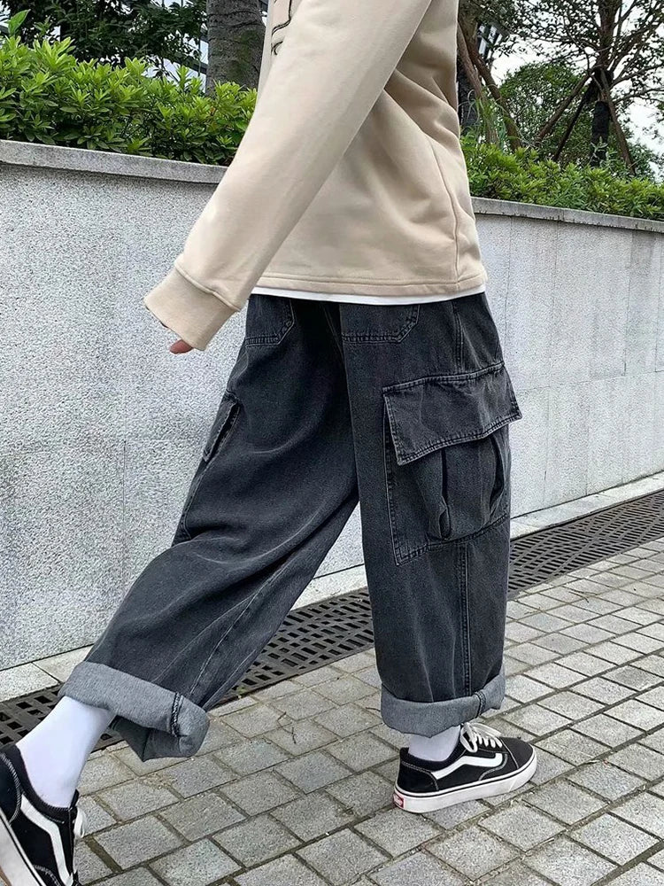 Jeans Oversize Baggy Hombre Y2K | Pantalones Vaqueros Cargo Hip Hop Harajuku Bolsillos Grandes Streetwear Wide Leg