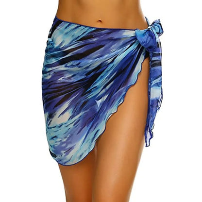 Falda Playera Mujer 2025 | Sarong Corto Chiffon Cubrebikini Verano