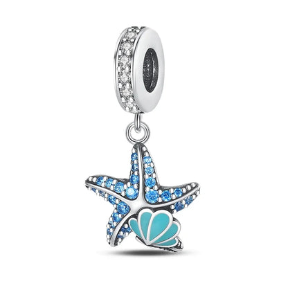 Charm Plata 925 Colgante Colorido Sol Luna Estrellas | Dije Compatible Pandora Pulsera y Collar Mujer