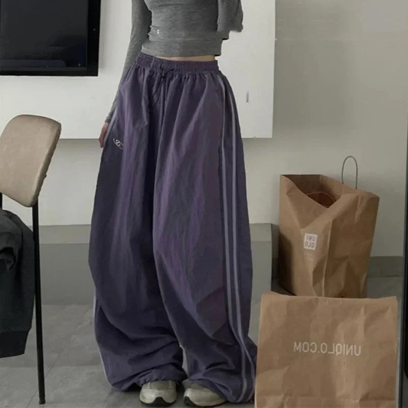 Pantalones Sweatpants Retro Mujer | Oversize Baggy Cintura Elástica Pierna Ancha Y2K Streetwear