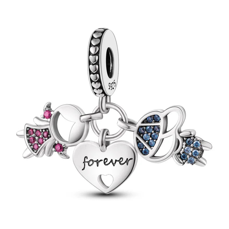 Charm Árbol de la Vida y Garrita en plata 925 – Amor y familia, colgante compatible Pandora pulsera DIY