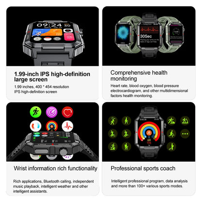 Smartwatch Deportivo GPS 1.99" HD EGC+PPG con Llamadas Bluetooth, Monitoreo Salud, NFC y 100+ Modos Deportivos – Compatible iOS/Android