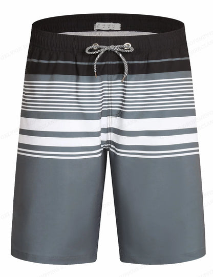 Shorts de Playa a Rayas para Hombre – Bañador Moderno, Fitness y Verano Transpirable