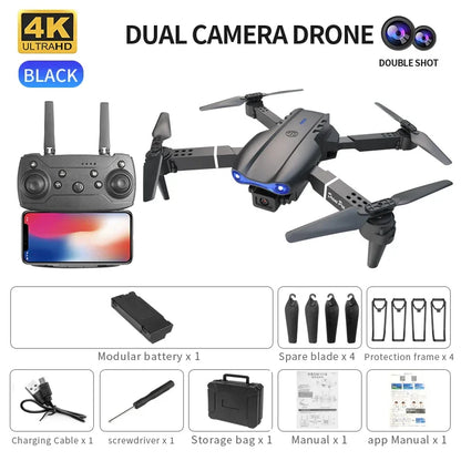 Drone KBDFA E88 Pro con Cámara 4K – Drone Plegable WiFi FPV, Gran Angular, Altura Estable y Control Remoto RC