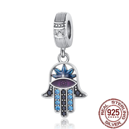 Charm Mano de Fátima con Ojo Todo lo Ve en plata 925 – Compatible Pandora, pulsera y collar mujer 2025