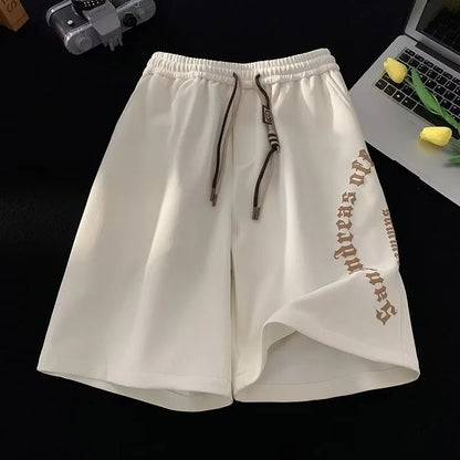 Shorts Veraniegos Hombre 2025 | Estilo Retro con Estampado de Letras y Corte Oversize