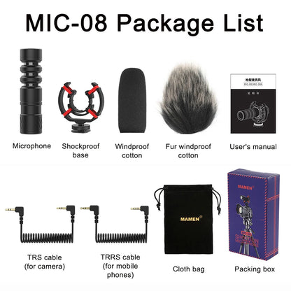 MAMEN Professional Shotgun Microphone – Micrófono Cardioide para Cámara, Smartphone y Vlogging
