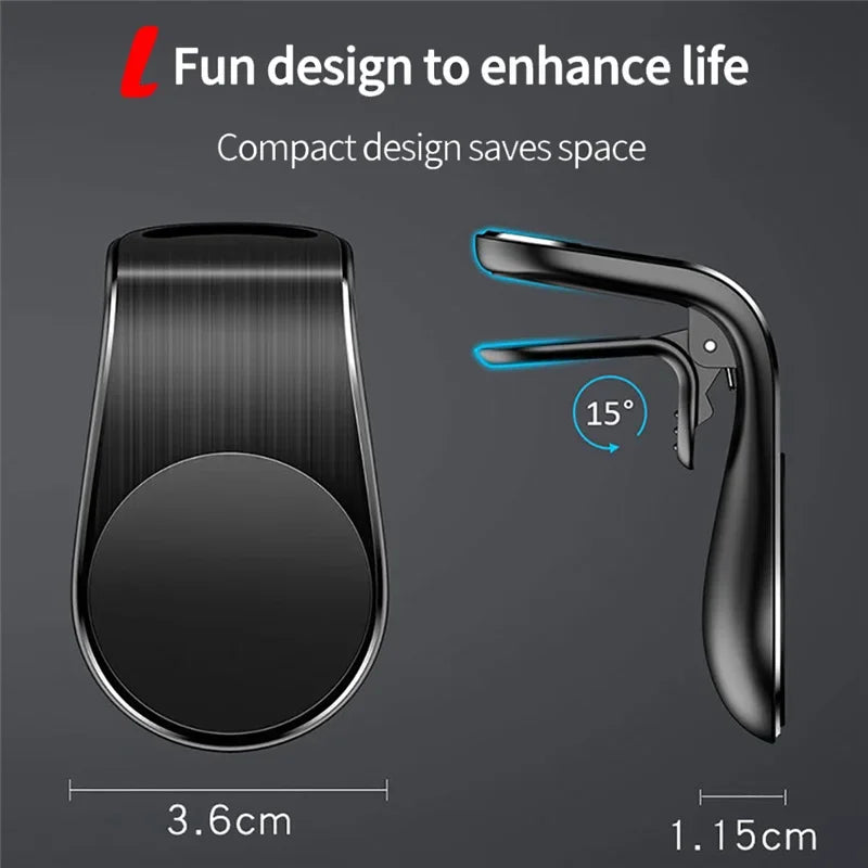 Soporte Magnético de Teléfono para Auto – Clip de Ventilación 360° | Compatible con iPhone, Xiaomi, Samsung y LG