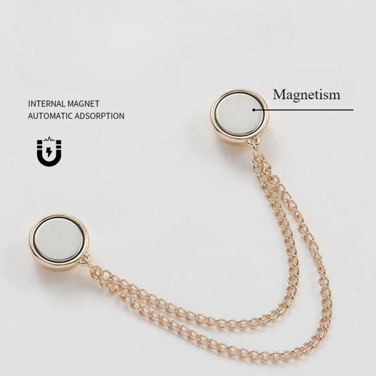 1PC Exquisite Chain Brooch Buckle Magnetic Clothing Clips Nail Free Clothes Scarf Trouser Legs Cuff Buckle Buttons Sewing Simple