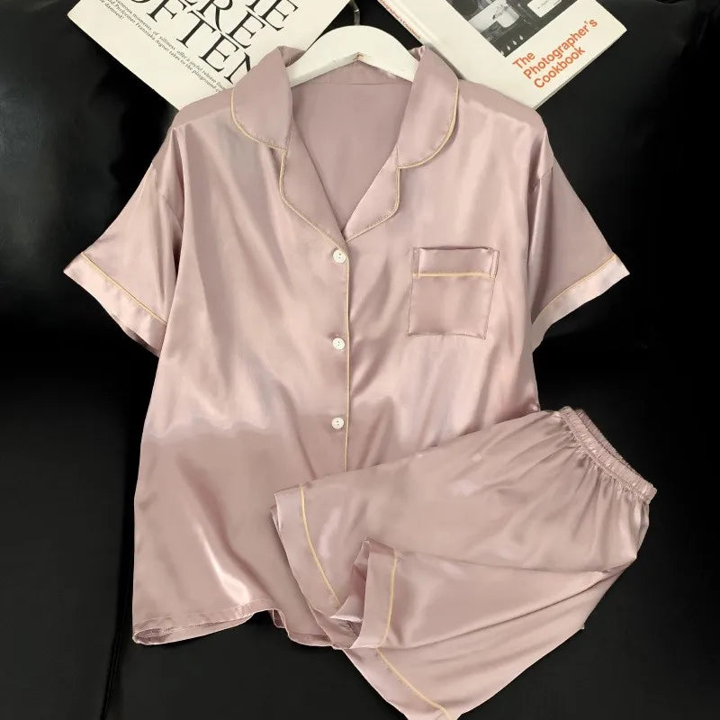 Pijama Mujer Satén 2025 | Conjunto 2 Piezas Seda Sintética Suave