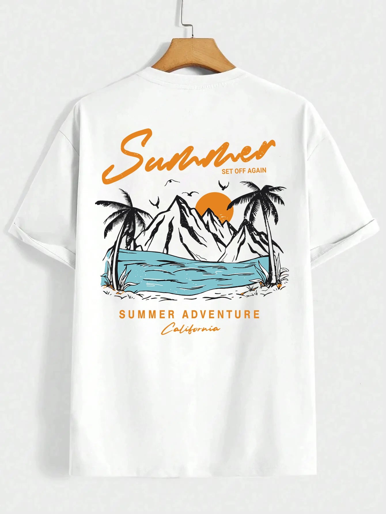 Camiseta Hombre 2025 | “Off Again Adventure” Estilo Verano Casual Oversize