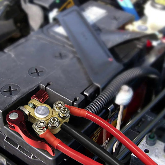 Terminales de Batería para Coche – Adaptador de Cable con Abrazaderas de Cobre, Conectores Rápidos Desconexión/Conexión para Baterías de Auto