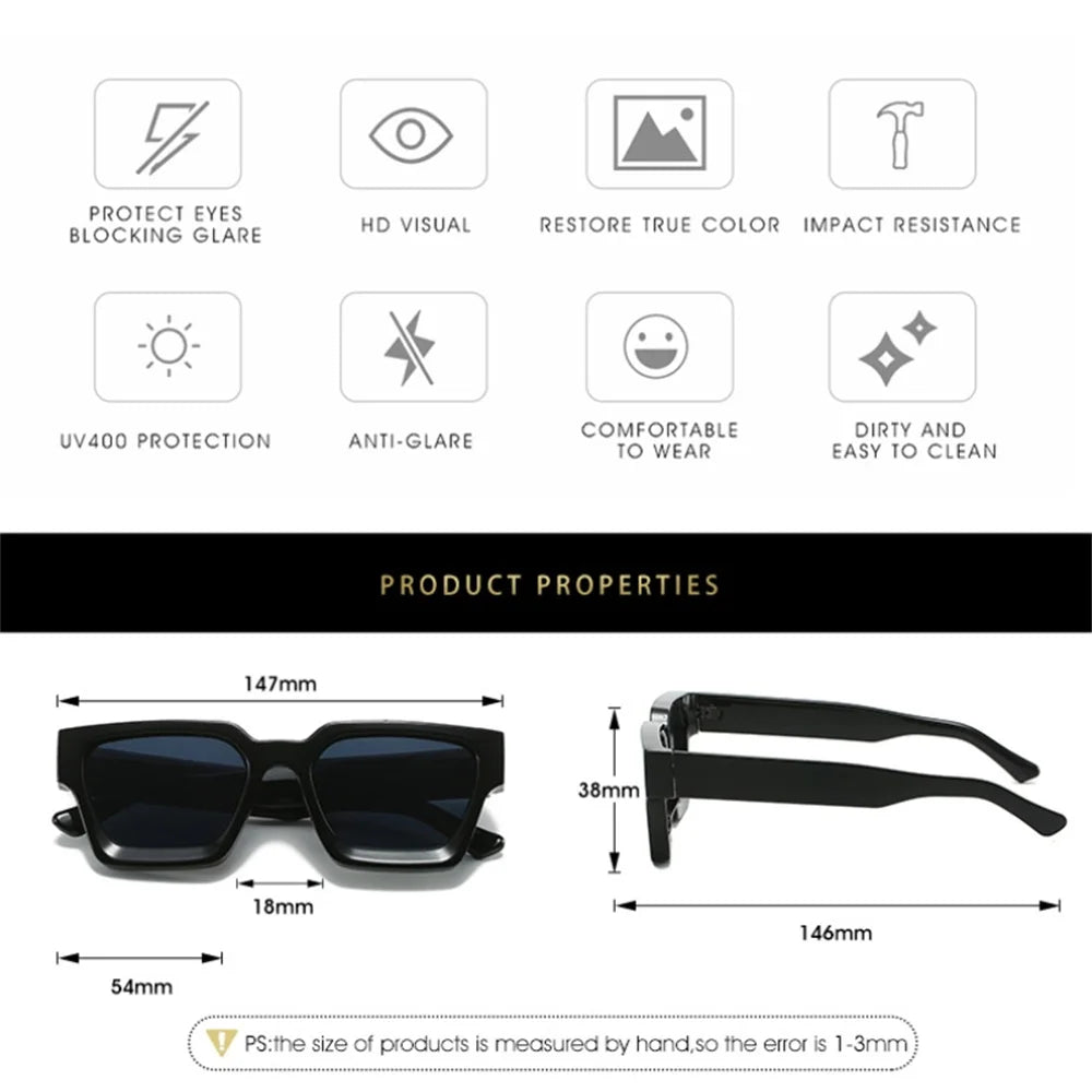 KLASSNUM Gafas de Sol Cuadradas Hombre Mujer | Luxury Brand 2025 Retro UV400 Unisex